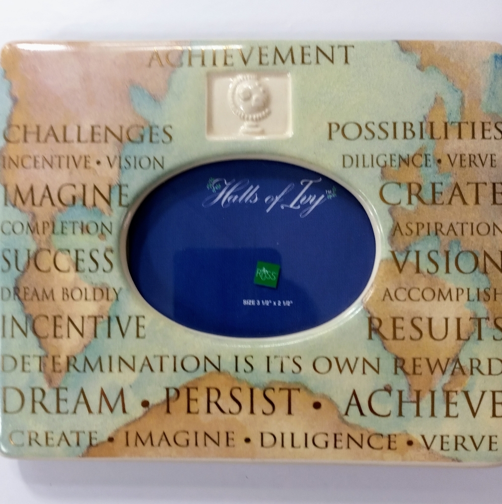 Russ Ceramic 'Halls of Joy' Gold Achievement Frame